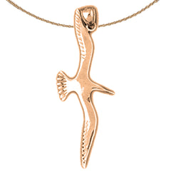 10K, 14K or 18K Gold Seagull Pendant