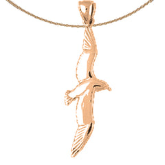 10K, 14K or 18K Gold Seagull Pendant