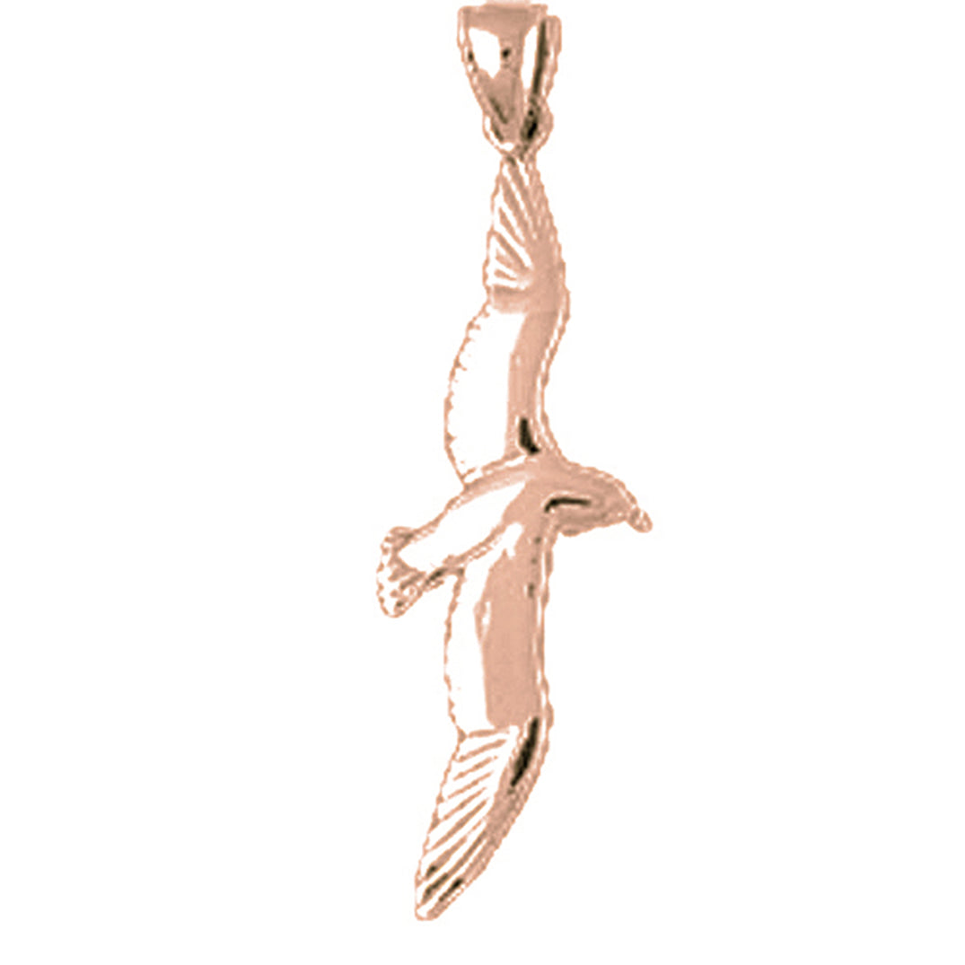 10K, 14K or 18K Gold Seagull Pendant