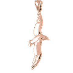 10K, 14K or 18K Gold Seagull Pendant