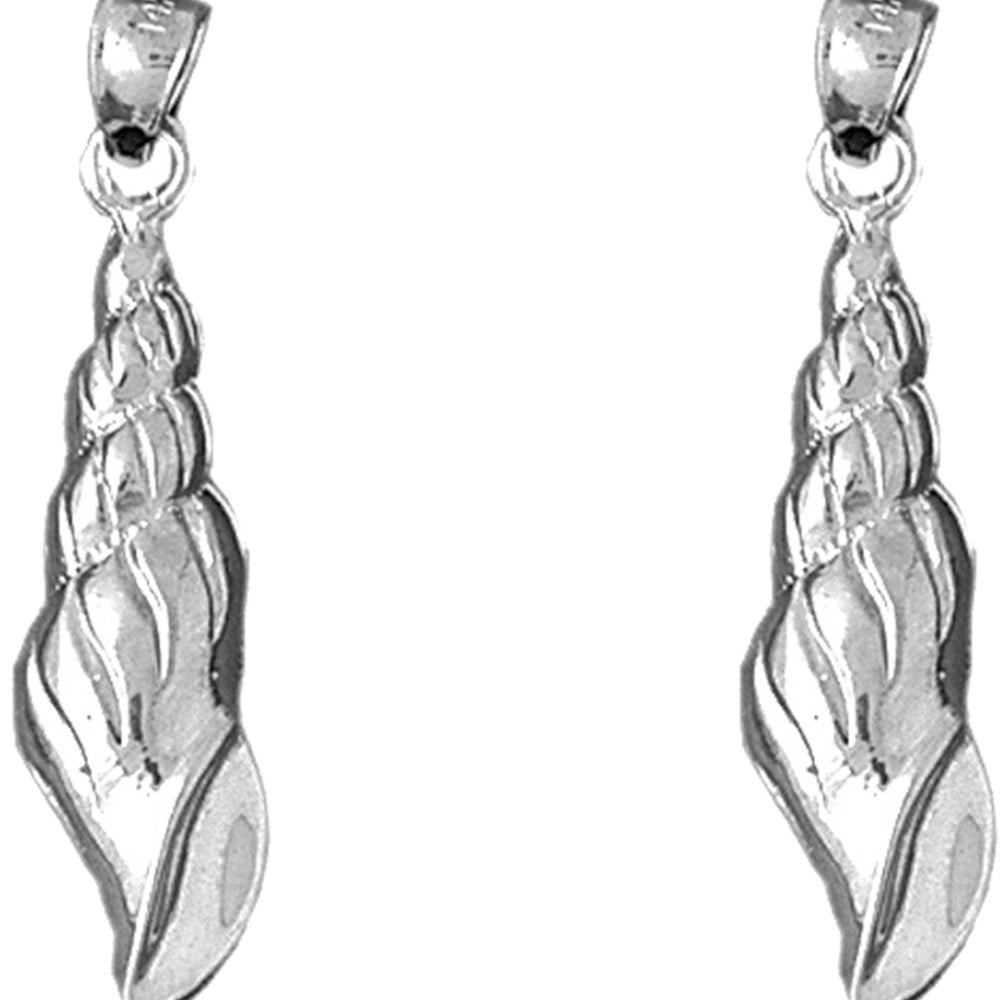Sterling Silver 35mm Conch Shell Earrings