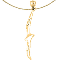 14K or 18K Gold 3D Seagull Bird Pendant