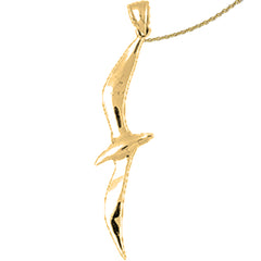 10K, 14K or 18K Gold Seagull Pendant