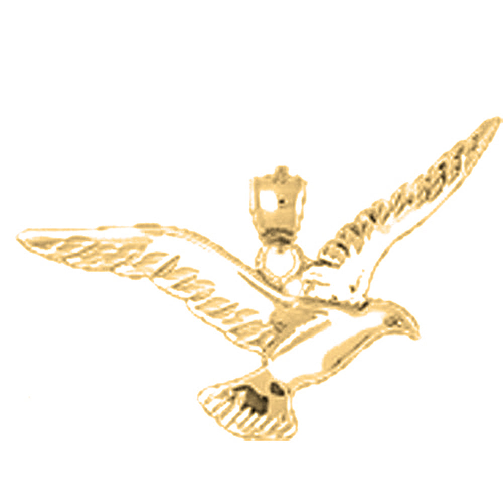 10K, 14K or 18K Gold Seagull Pendant