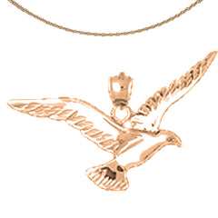 10K, 14K or 18K Gold Seagull Pendant