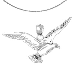 10K, 14K or 18K Gold Seagull Pendant