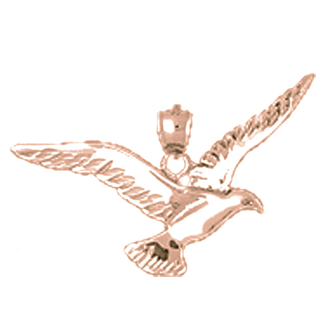 10K, 14K or 18K Gold Seagull Pendant