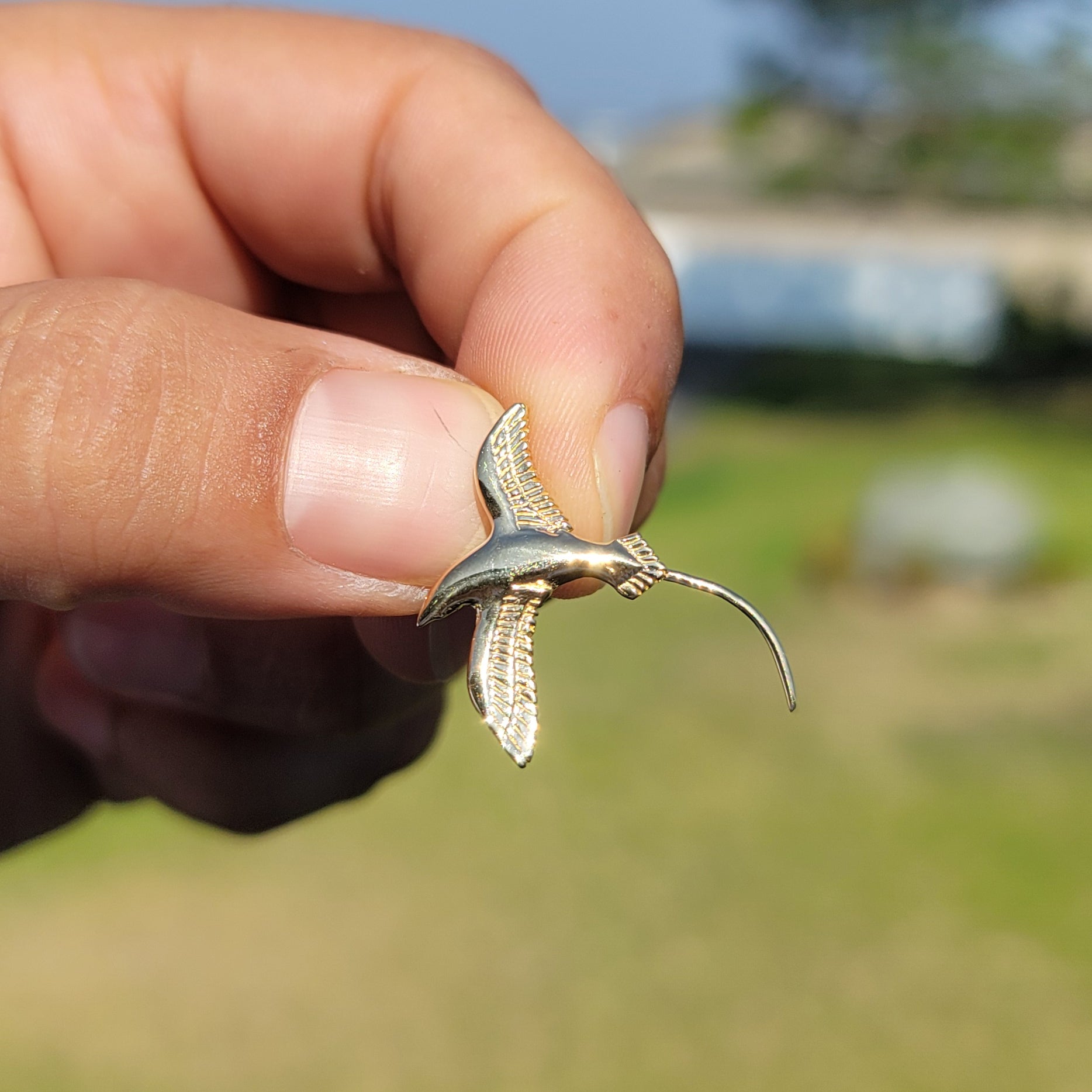 14K or 18K Gold Bermuda Longtail Bird Pendant