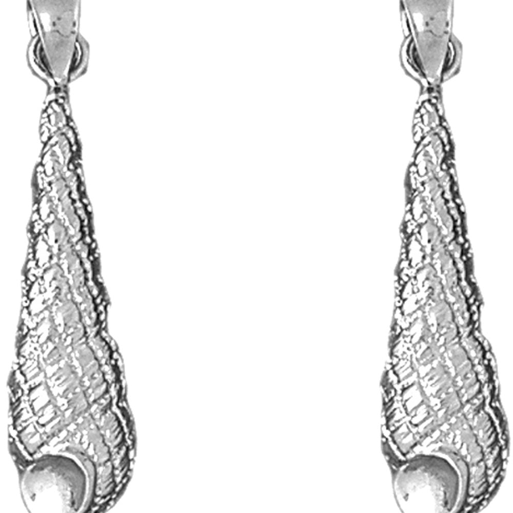 Sterling Silver 34mm Conch Shell Earrings