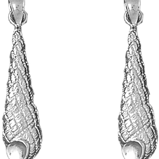 Sterling Silver 34mm Conch Shell Earrings