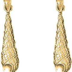 Yellow Gold-plated Silver 34mm Conch Shell Earrings