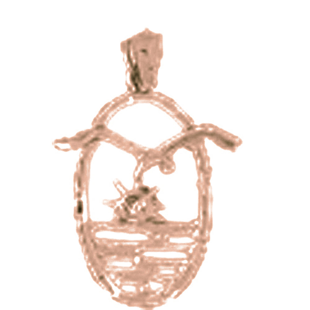 10K, 14K or 18K Gold Seagull and Sunset Pendant