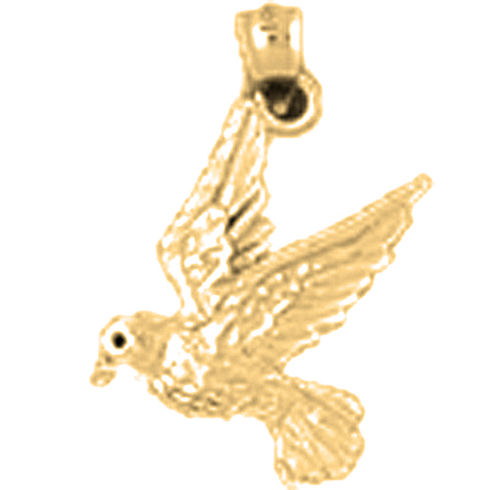 14K or 18K Gold Hummingbird Pendant