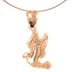 14K or 18K Gold Hummingbird Pendant