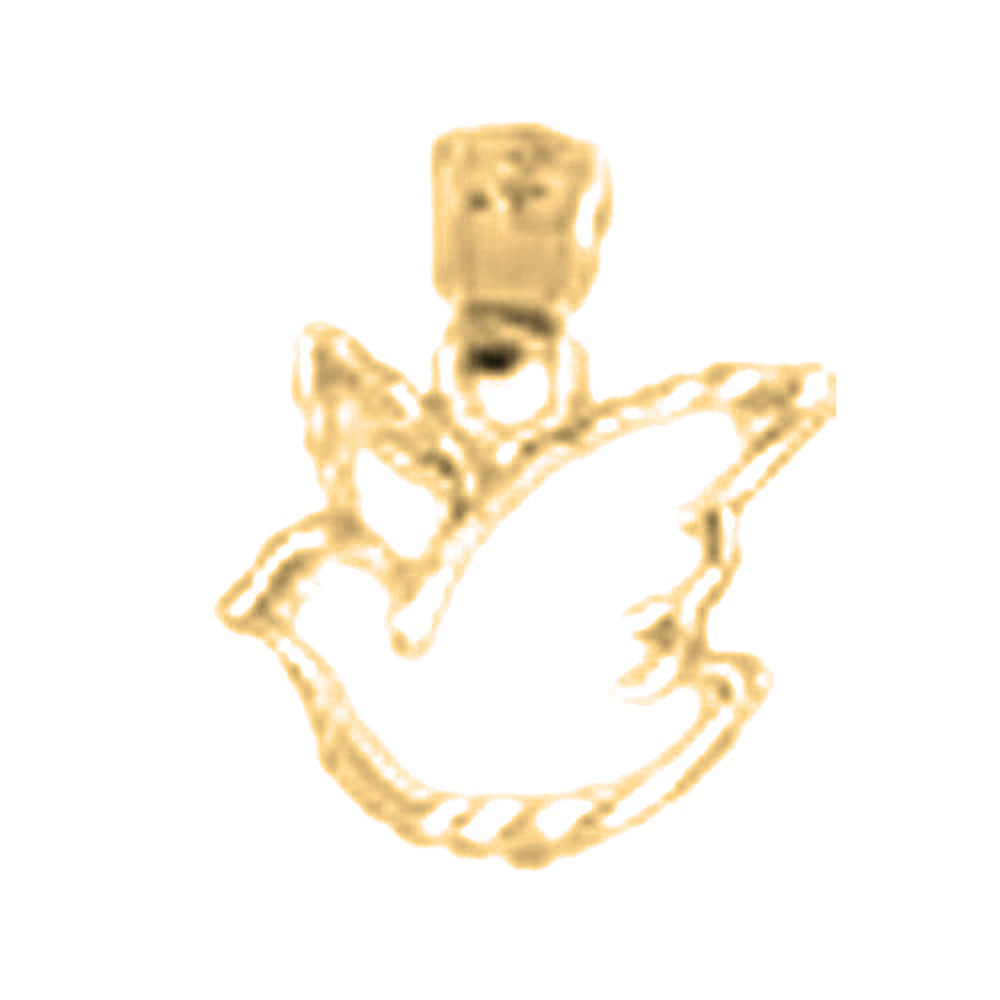 14K or 18K Gold Dove Pendant