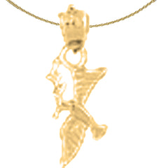 14K or 18K Gold Dove & Olive Branch Pendant