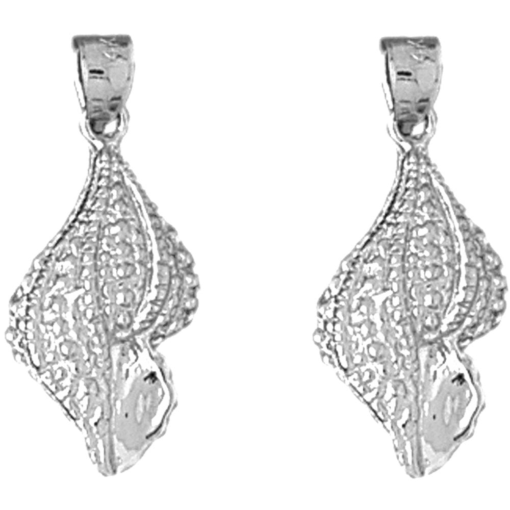 Sterling Silver 24mm Conch Shell Earrings