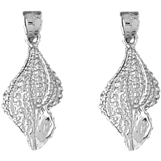 Sterling Silver 24mm Conch Shell Earrings