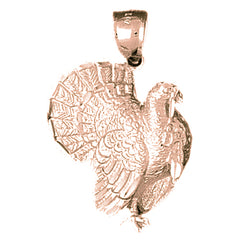 10K, 14K or 18K Gold Turkey Pendant