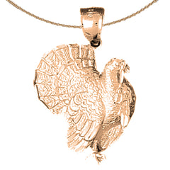 10K, 14K or 18K Gold Turkey Pendant