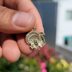 10K, 14K or 18K Gold Turkey Pendant