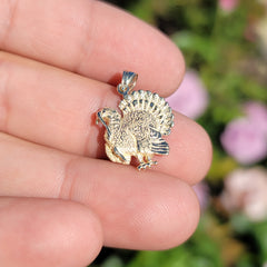 10K, 14K or 18K Gold Turkey Pendant