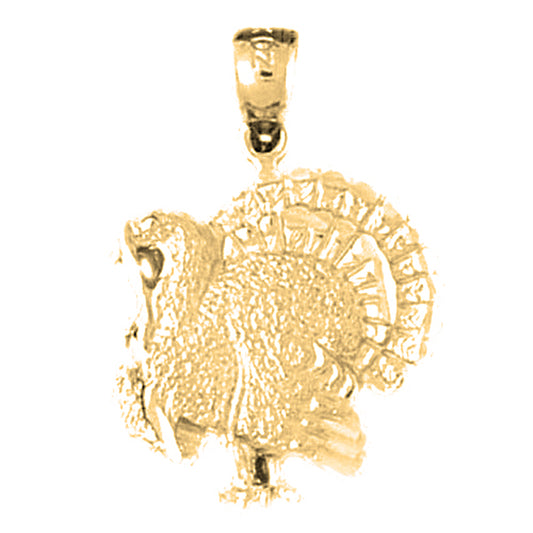 10K, 14K or 18K Gold Turkey Pendant