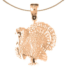 10K, 14K or 18K Gold Turkey Pendant