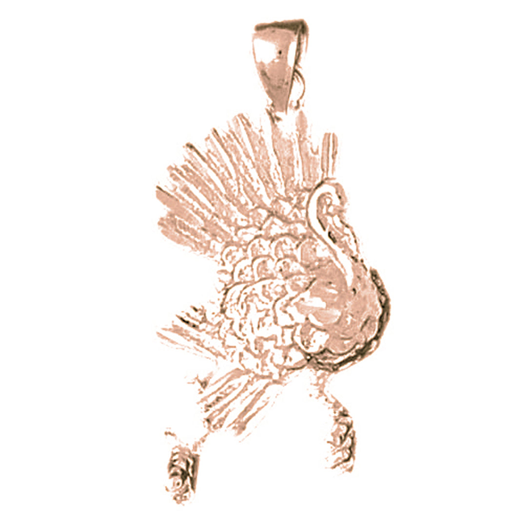 10K, 14K or 18K Gold Turkey Pendant