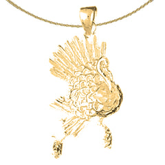 10K, 14K or 18K Gold Turkey Pendant