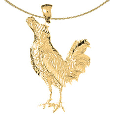 Colgante de Gallo de Oro de 10K, 14K o 18K