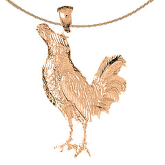 10K, 14K or 18K Gold Rooster Pendant