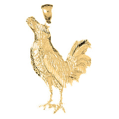 10K, 14K or 18K Gold Rooster Pendant