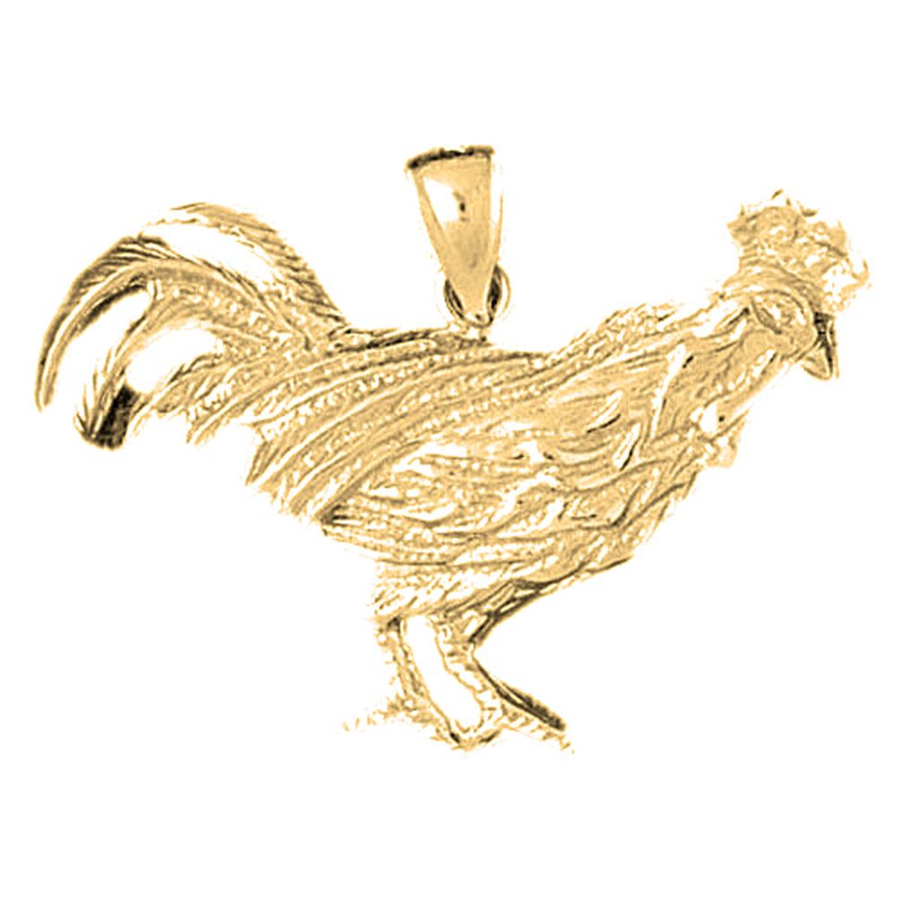 10K, 14K or 18K Gold Rooster Pendant