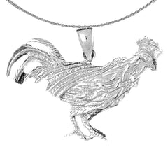 10K, 14K or 18K Gold Rooster Pendant