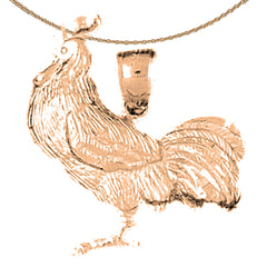 10K, 14K or 18K Gold Rooster Pendant