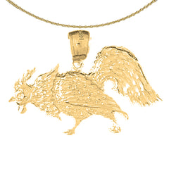 10K, 14K or 18K Gold Rooster Pendant