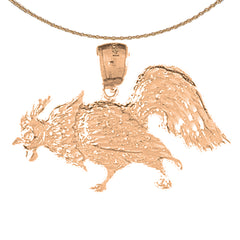 10K, 14K or 18K Gold Rooster Pendant