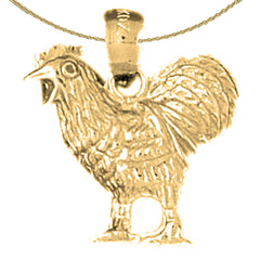 10K, 14K or 18K Gold Rooster Pendant