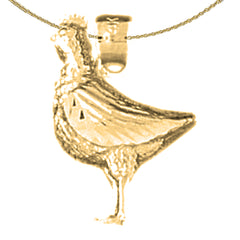 Colgante de gallina de oro de 14 quilates o 18 quilates