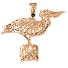 10K, 14K or 18K Gold Pelican Pendant