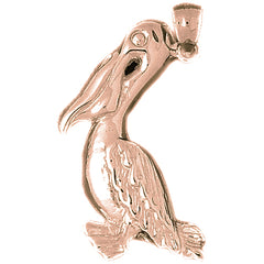 10K, 14K or 18K Gold Pelican Pendant