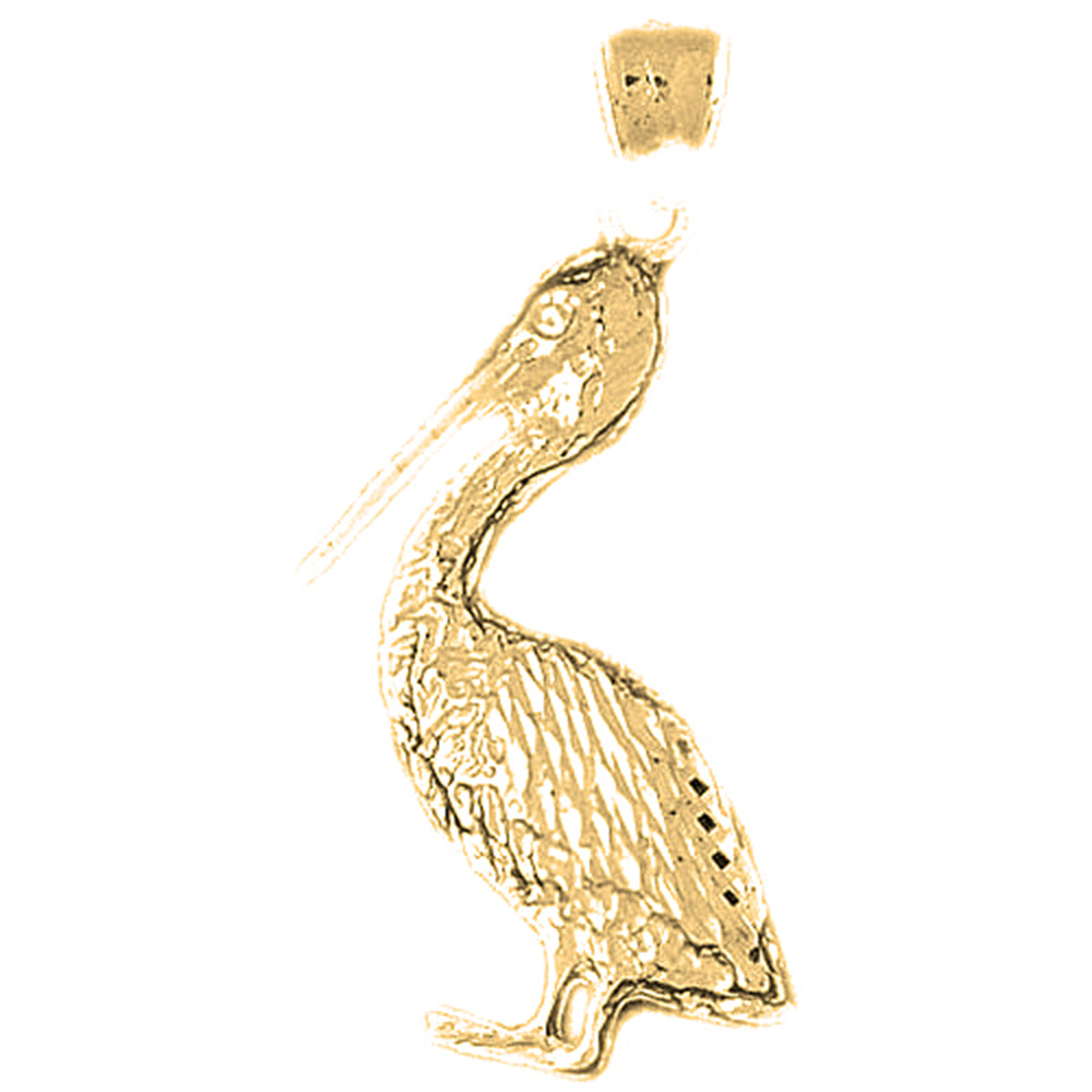 10K, 14K or 18K Gold Pelican Pendant