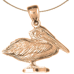 10K, 14K or 18K Gold Pelican Pendant