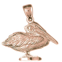 10K, 14K or 18K Gold Pelican Pendant