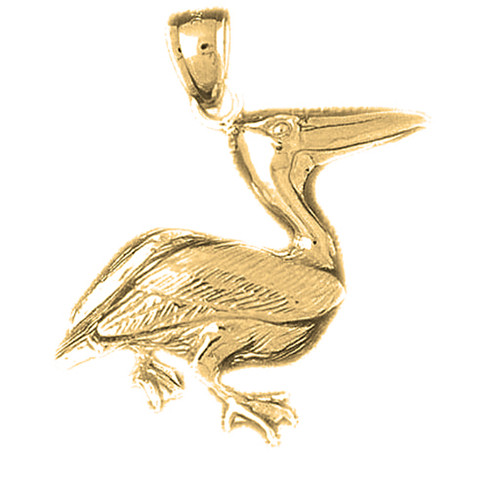 10K, 14K or 18K Gold Pelican Pendant