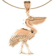 10K, 14K or 18K Gold Pelican Pendant