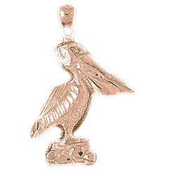 10K, 14K or 18K Gold Pelican Pendant