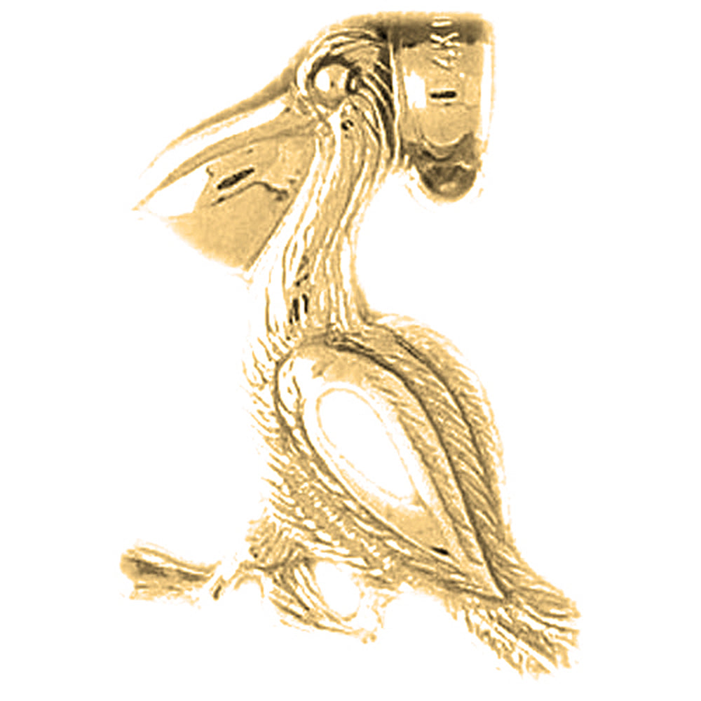 10K, 14K or 18K Gold Pelican Pendant