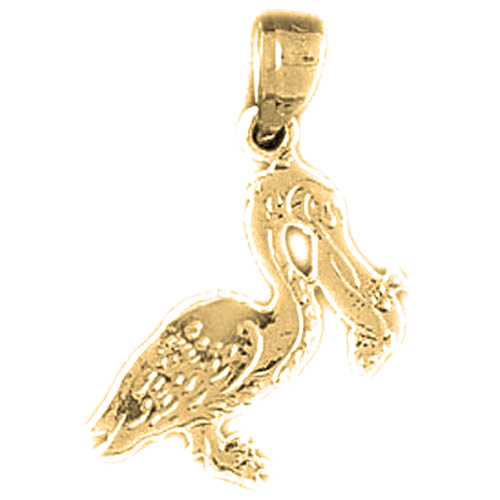 14K or 18K Gold Pelican Pendant